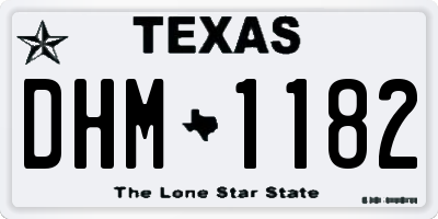 TX license plate DHM1182
