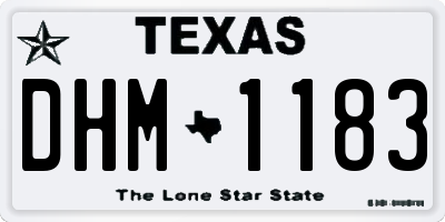 TX license plate DHM1183