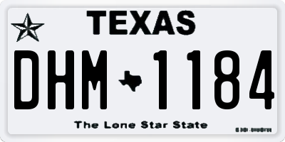 TX license plate DHM1184