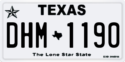 TX license plate DHM1190