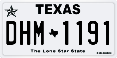 TX license plate DHM1191