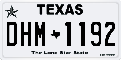 TX license plate DHM1192