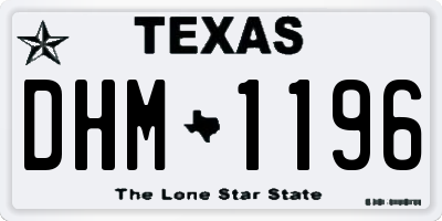 TX license plate DHM1196