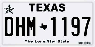 TX license plate DHM1197