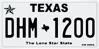 TX license plate DHM1200