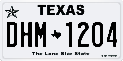 TX license plate DHM1204