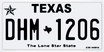 TX license plate DHM1206
