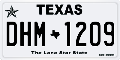 TX license plate DHM1209