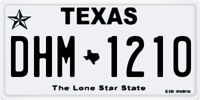 TX license plate DHM1210