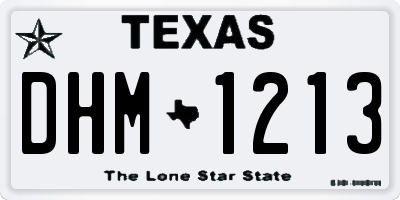 TX license plate DHM1213