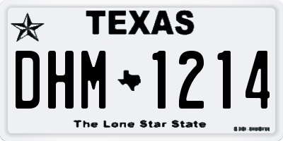 TX license plate DHM1214