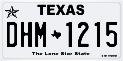 TX license plate DHM1215