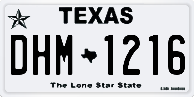 TX license plate DHM1216