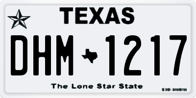 TX license plate DHM1217