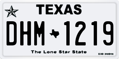 TX license plate DHM1219