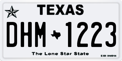 TX license plate DHM1223
