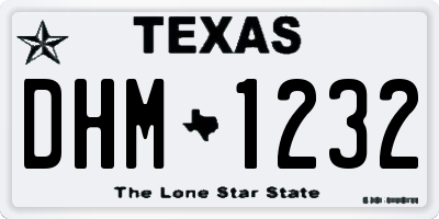 TX license plate DHM1232