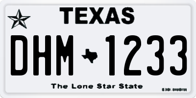 TX license plate DHM1233