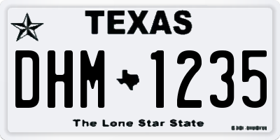 TX license plate DHM1235