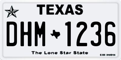 TX license plate DHM1236