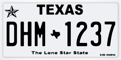TX license plate DHM1237