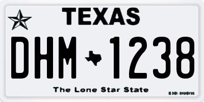 TX license plate DHM1238