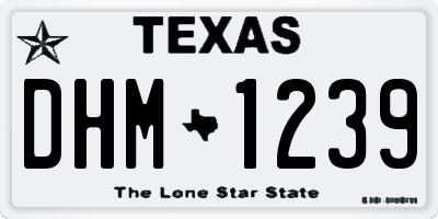 TX license plate DHM1239