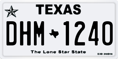 TX license plate DHM1240