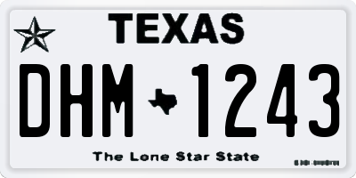 TX license plate DHM1243