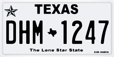 TX license plate DHM1247