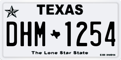 TX license plate DHM1254