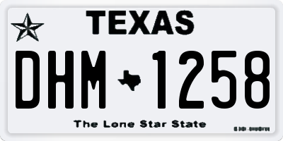 TX license plate DHM1258