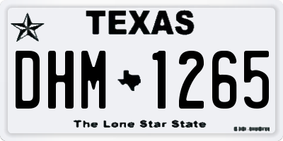 TX license plate DHM1265