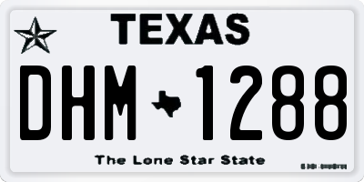 TX license plate DHM1288