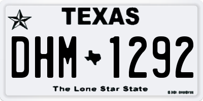 TX license plate DHM1292