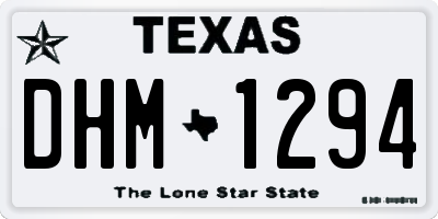 TX license plate DHM1294