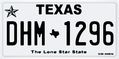 TX license plate DHM1296