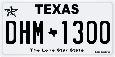 TX license plate DHM1300