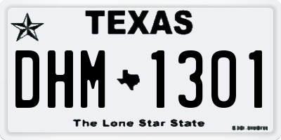 TX license plate DHM1301