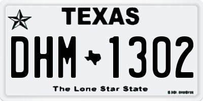 TX license plate DHM1302