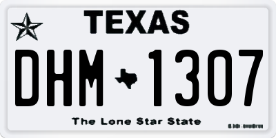 TX license plate DHM1307