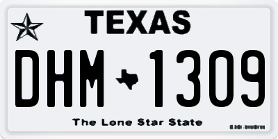 TX license plate DHM1309