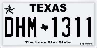 TX license plate DHM1311