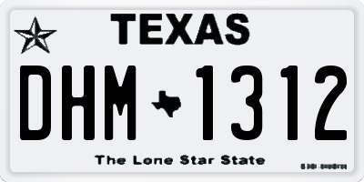 TX license plate DHM1312