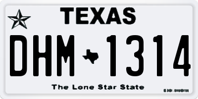 TX license plate DHM1314