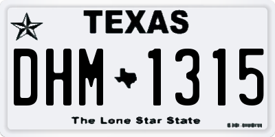 TX license plate DHM1315