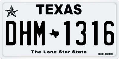 TX license plate DHM1316
