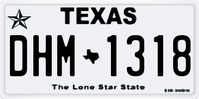 TX license plate DHM1318