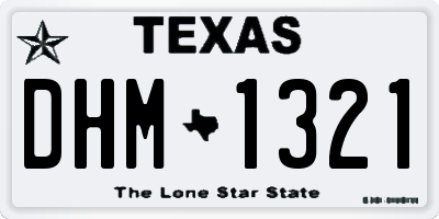 TX license plate DHM1321