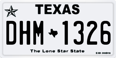 TX license plate DHM1326